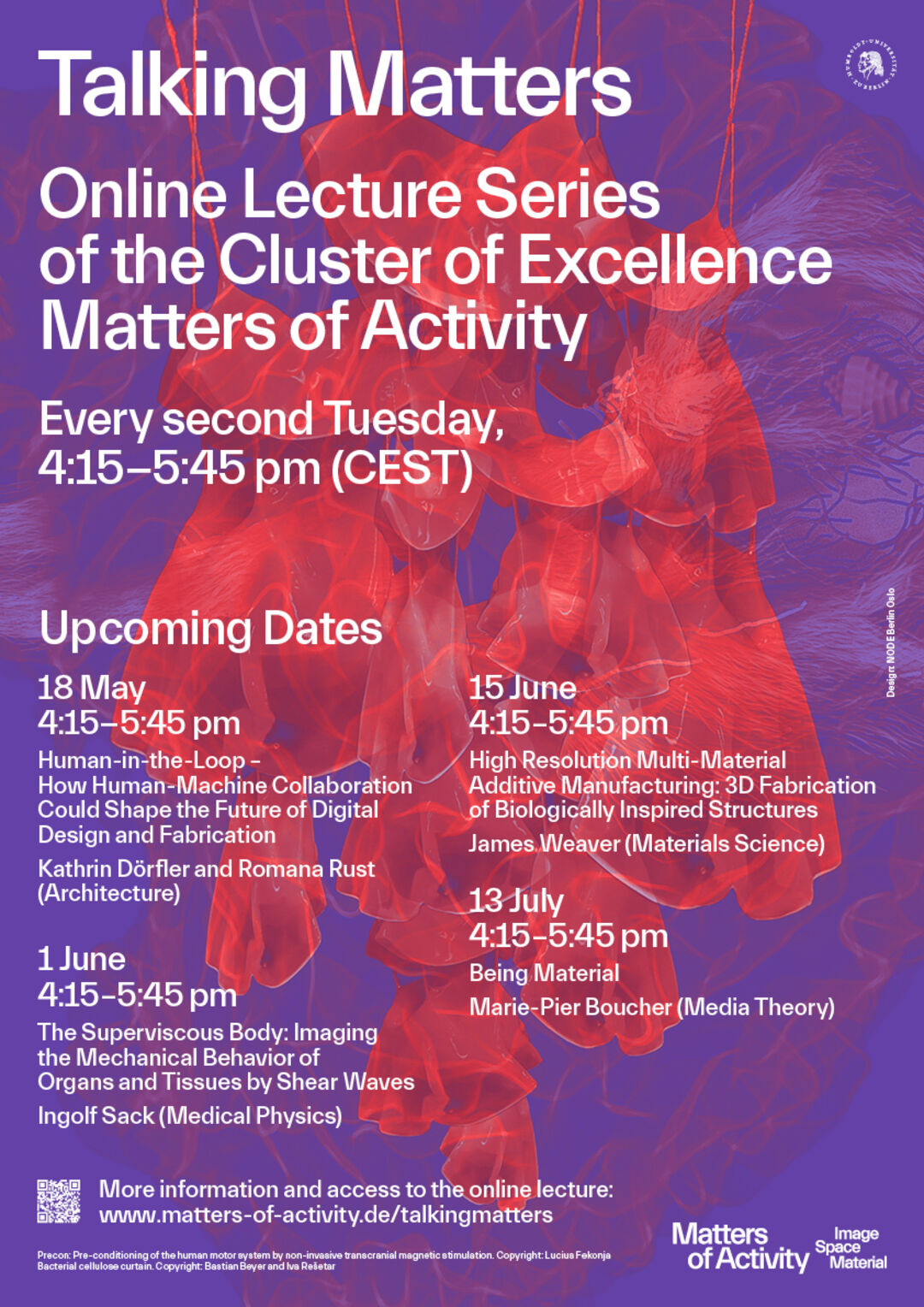 Poster Online Lecture Series »Talking Matters«, Copyright: Lucius Fekonja, Bastian Beyer, Iva Rešetar, adapted by NODE Berlin
