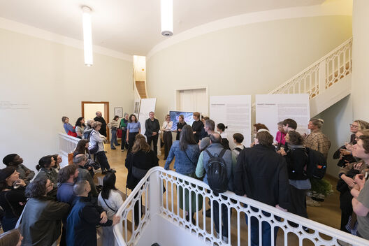 Latent Accumulations, Exhibition Opening, Léa Perraudin, Iva Rešetar, Tieranatomisches Theater, ＿matter Festival 2025. Photo: Michael Pfisterer

