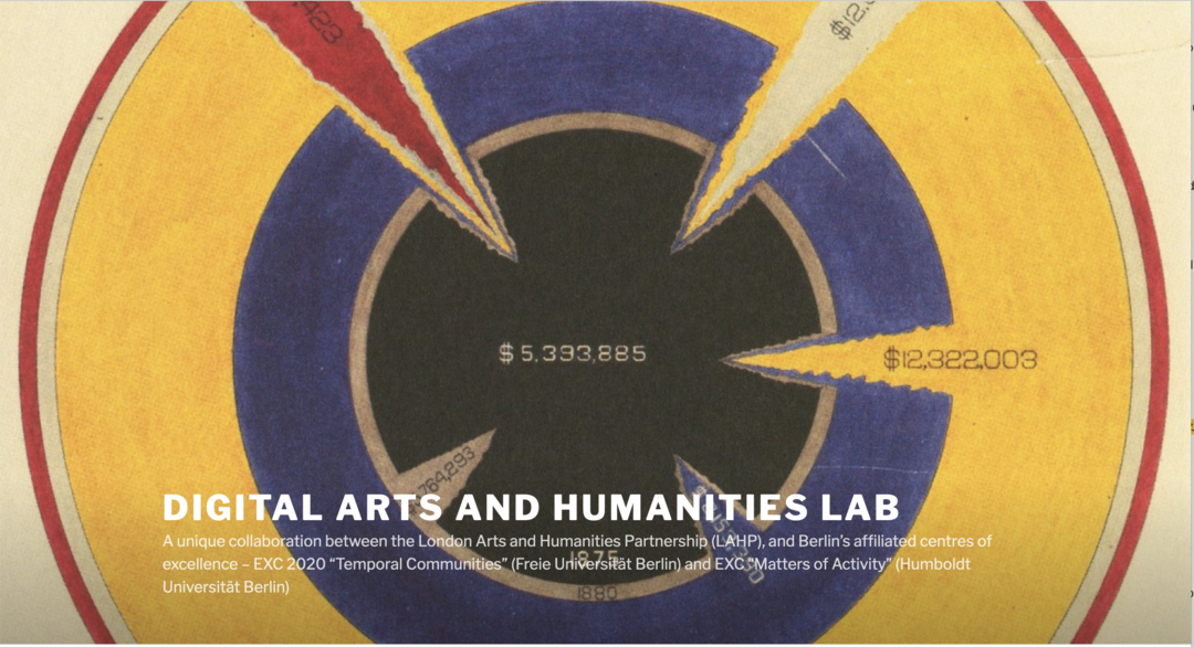 Screenshot of the Digital Arts and Humanities Lab Website. Copyright:
