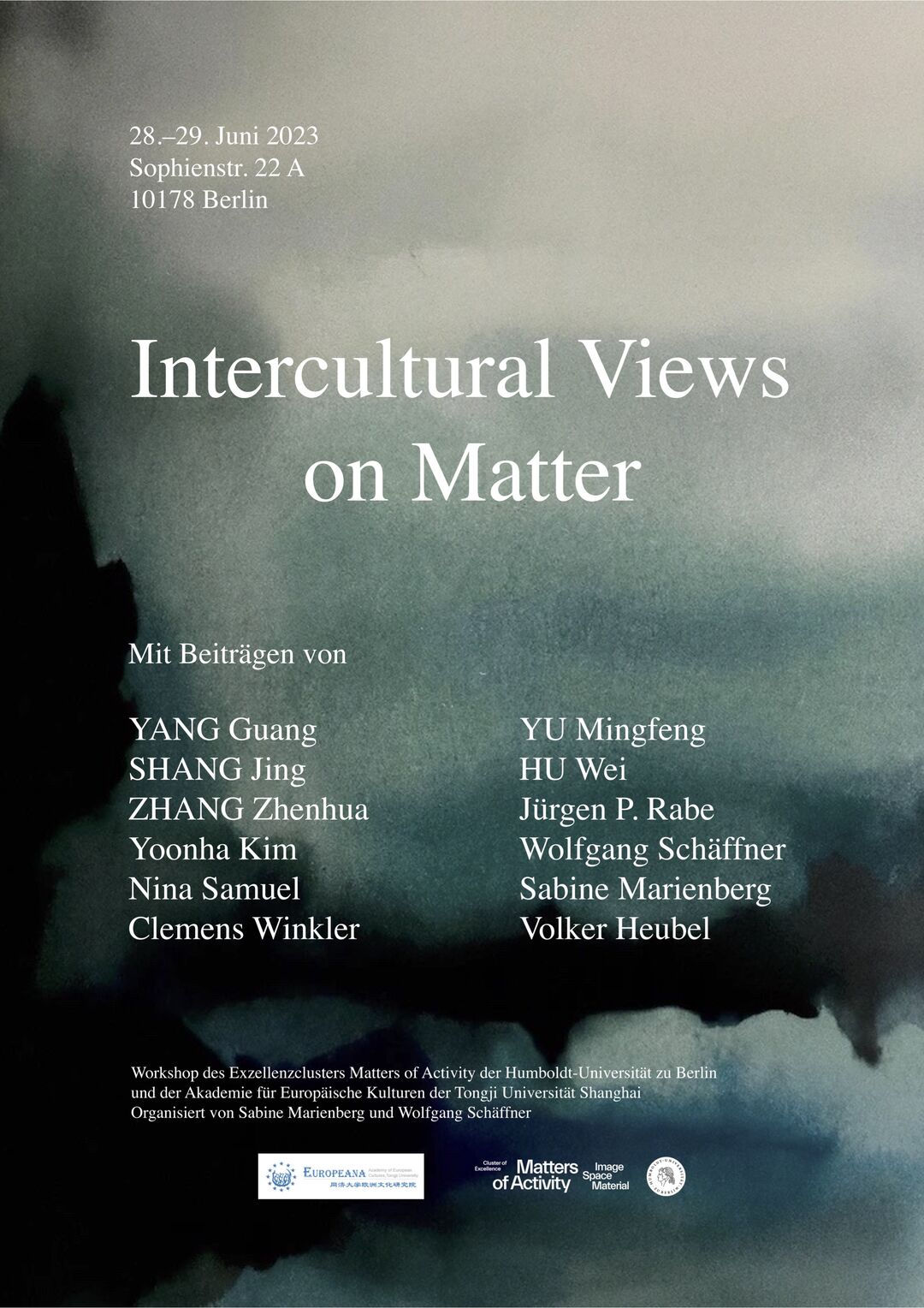 Poster Workshop »Intercultural Views on Matter«, June 2023, Image: DALL•E, Sabine Marienberg. Copyright: Matters of Activity
