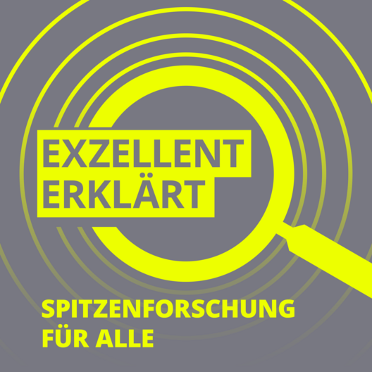Logo Podcast »Exzellent erklärt – Spitzenforschung für alle«. Copyright: Vera Hiendl
