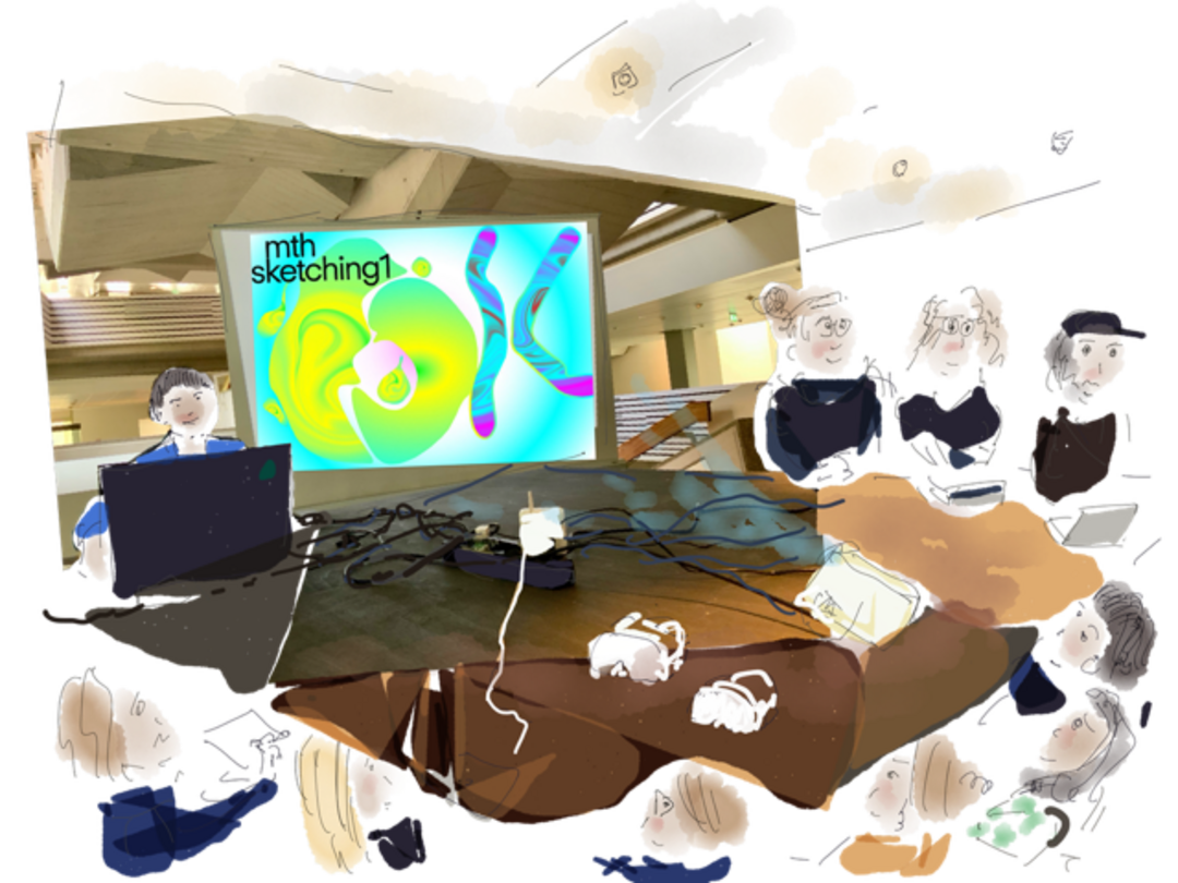 Workshop »More than Human Sketching 1«, Kunstgewerbemuseum Berlin, May 2024. Copyright: Maxime Le Calvé.
