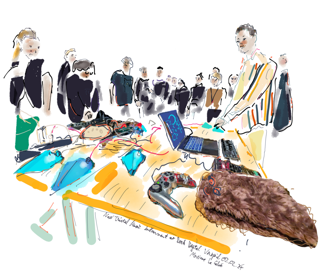 Non-trivial music instrument at Boch Digital Vorspiel, 2 February 2024. Copyright: Maxime Le Calvé
