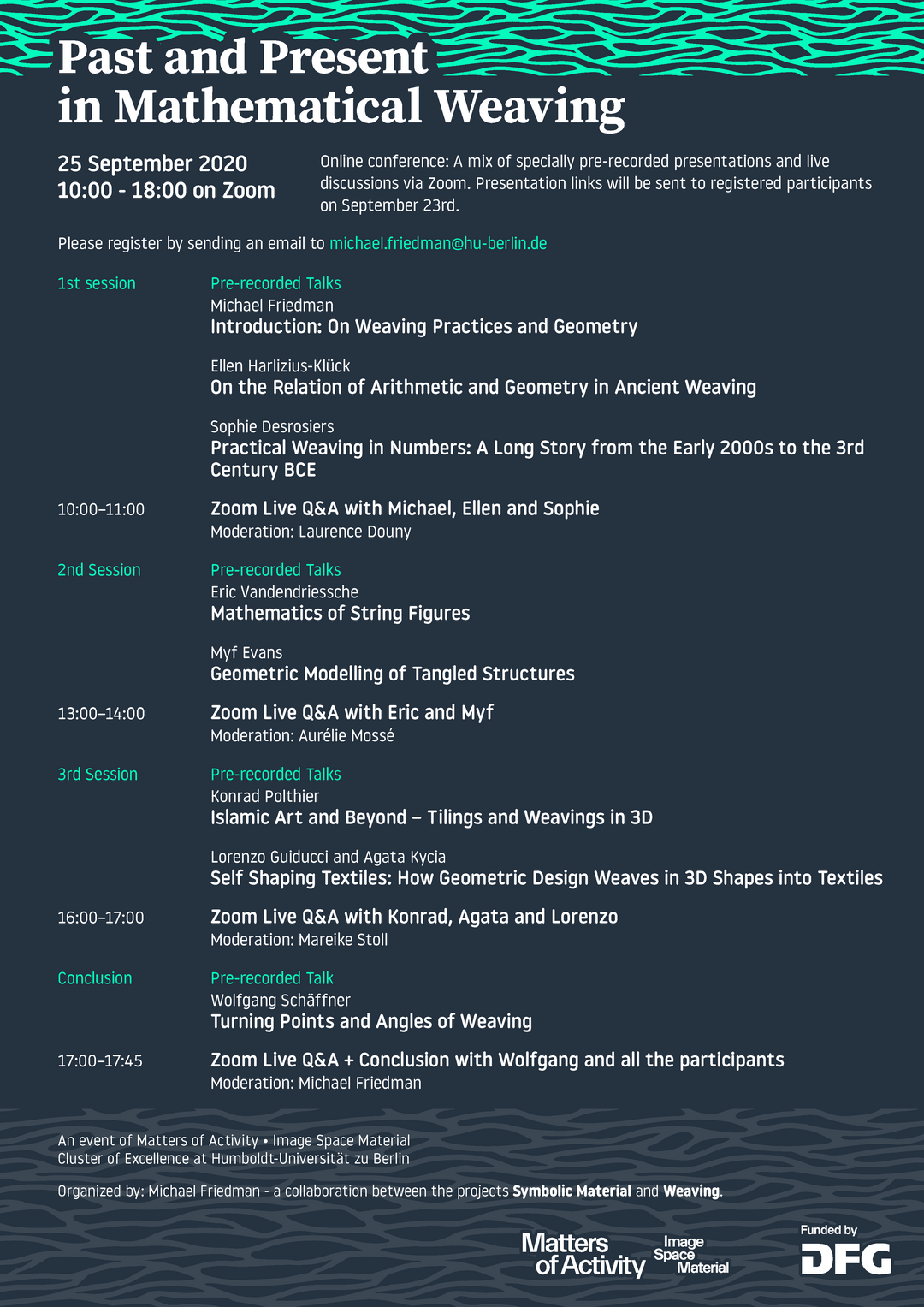 Poster »Past and Present in Mathematical Weaving«. Copyright: Matters of Activity
