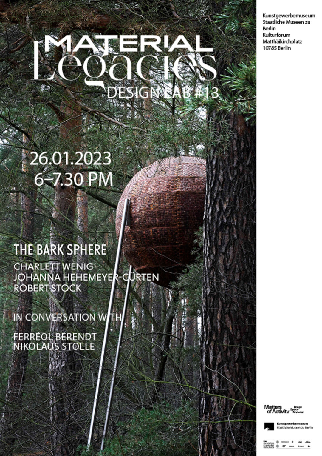 Round Table »Rinde: Gestaltung mit Resten«. Design: studioeins, adapted by Matters of Activity
