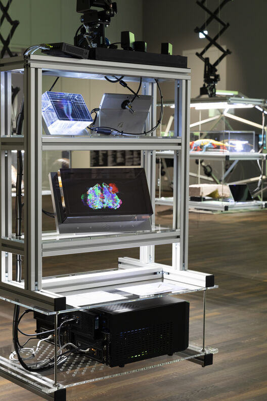 »Adaptive Digital Twin« at the exhibition »After Nature« at Humboldt Lab. opyright: Matters of Activity, Humboldt-Universität zu Berlin
