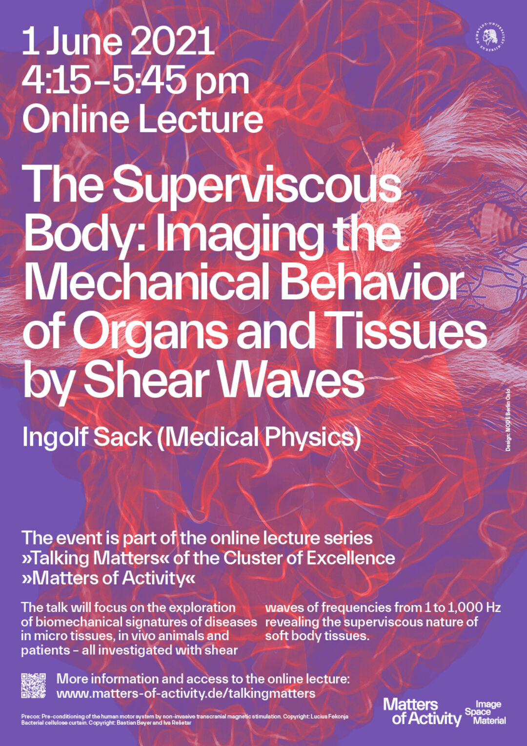 Poster Online Lecture Series »Talking Matters«, Copyright: Lucius Fekonja, Bastian Beyer, Iva Rešetar, adapted by NODE Berlin
