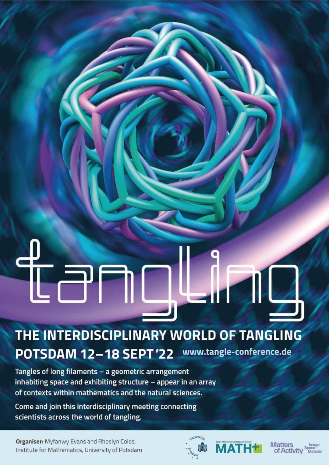 Poster »The Interdisciplinary World of Tangling«. Copyright: Myfwany Evans
