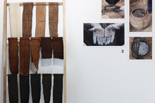 Fermenting Textiles, Exhibition, Adama Séré, Laurence Douny, Regine Hengge, Pauline Agustoni, Satomi Minoshima, Art Laboratory Berlin, ＿matter Festival 2025. Photo: Michael Pfisterer

