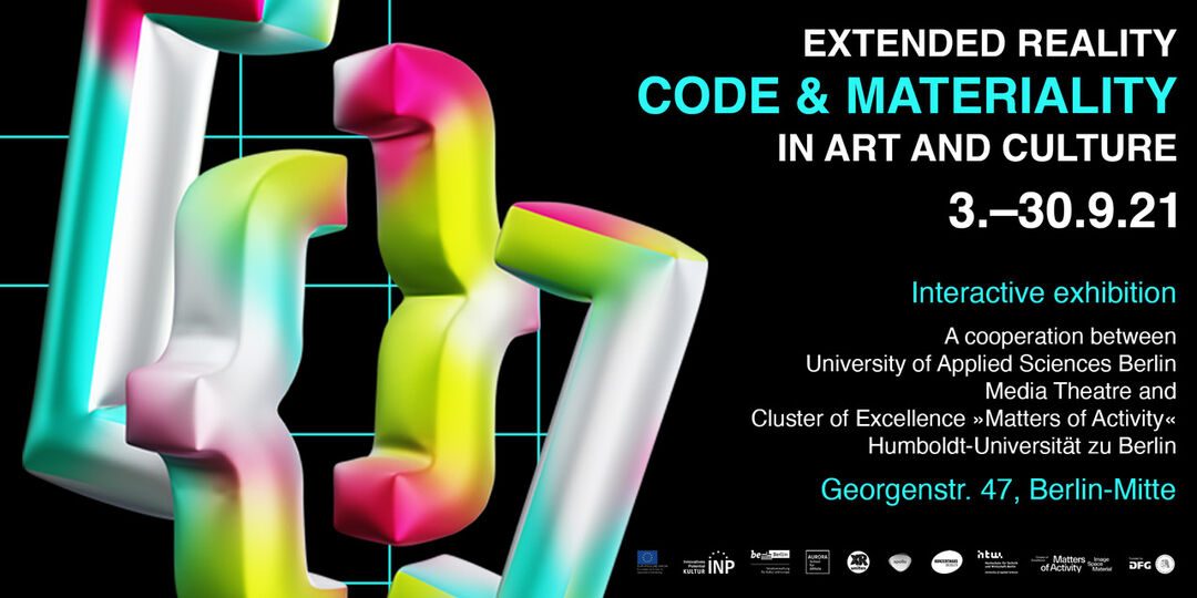 Flyer of Exhibition »Code & Materiality in Art and Culture«. Copyright: University of Applied Sciences Berlin
