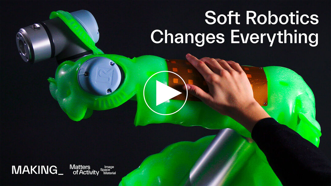 Still of »MAKING a robot feel« with Anna Schäffner and her project »Soft Collision«. Copyright: Matters of Activity
